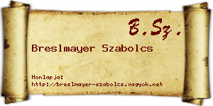 Breslmayer Szabolcs névjegykártya